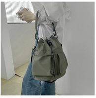 Women's Nylon Solid Color Classic Style Square String Shoulder Bag Bucket Bag main image 5