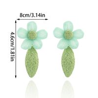 1 Pair Lady Beach Sweet Carrot Flower Raffia Drop Earrings main image 2