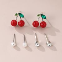 1 Set IG Style Elegant Sweet Heart Shape Flower Bow Knot Inlay Sterling Silver Artificial Pearls Zircon Ear Studs main image 8