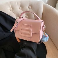 Women's Medium Pu Leather Solid Color Preppy Style Classic Style Sewing Thread Magnetic Buckle Crossbody Bag main image 3
