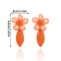 1 Pair Lady Beach Sweet Carrot Flower Raffia Drop Earrings sku image 1