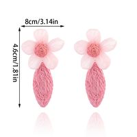 1 Pair Lady Beach Sweet Carrot Flower Raffia Drop Earrings sku image 2