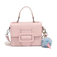 Women's Medium Pu Leather Solid Color Preppy Style Classic Style Sewing Thread Magnetic Buckle Crossbody Bag sku image 3