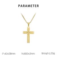 304 Stainless Steel 18K Gold Plated Hip-Hop Plating Cross Pendant Necklace main image 10