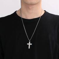 304 Stainless Steel 18K Gold Plated Hip-Hop Plating Cross Pendant Necklace main image 8