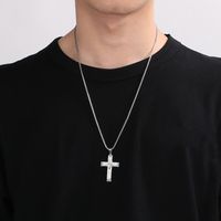 304 Stainless Steel 18K Gold Plated Hip-Hop Plating Cross Pendant Necklace main image 7