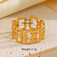 Modern Style Classic Style Leaves Heart Shape 304 Stainless Steel 18K Gold Plated Open Rings In Bulk main image 3