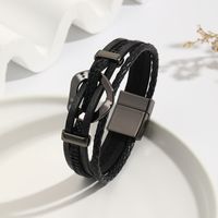 Estilo Moderno Estilo Clásico Geométrico Cuero Sintético Aleación Embutido Circón Mujeres Brazalete main image 6