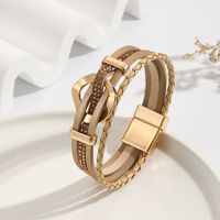 Estilo Moderno Estilo Clásico Geométrico Cuero Sintético Aleación Embutido Circón Mujeres Brazalete main image 9