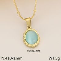 304 Stainless Steel 18K Gold Plated Simple Style Plating Square Pendant Necklace sku image 4