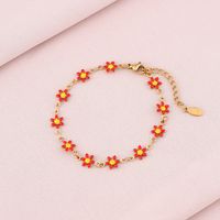 Basic Flower Stainless Steel 18K Gold Plated None Bracelets In Bulk sku image 19