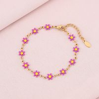 Basic Flower Stainless Steel 18K Gold Plated None Bracelets In Bulk sku image 17