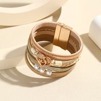 Simple Style Heart Shape Pu Leather Layered Women's Bangle main image 6