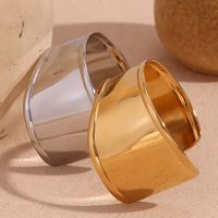 304 Stainless Steel 18K Gold Plated Simple Style Classic Style Plating Solid Color Bangle main image 1