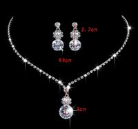 Elegant Lady Bridal Geometric Artificial Crystal Artificial Rhinestones Artificial Crystal Alloy Wholesale Earrings Necklace Jewelry Set sku image 8