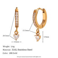 1 Pair Simple Style Classic Style Star Ball Inlay 304 Stainless Steel Rhinestones 18K Gold Plated Drop Earrings sku image 3