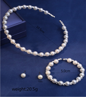 Élégant Dame Géométrique Alliage Plastique Incruster Perles Artificielles Strass Femmes Ensemble De Bijoux main image 2