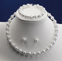 Élégant Dame Géométrique Alliage Plastique Incruster Perles Artificielles Strass Femmes Ensemble De Bijoux main image 3