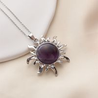 Bijoux En Gros Style Simple Style Classique Soleil Alliage Pierre Naturelle Plaqué Argent Placage Incruster Pendentif main image 9