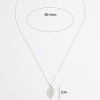 Sterling Silver 14K Gold Plated White Gold Plated Elegant Shiny Plating Inlay Leaf Zircon Pendant Necklace sku image 2