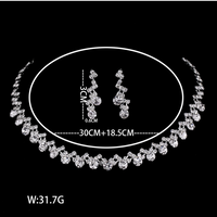 Elegant Lady Bridal Geometric Artificial Crystal Artificial Rhinestones Artificial Crystal Alloy Wholesale Earrings Necklace Jewelry Set sku image 16