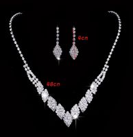 Elegant Lady Bridal Geometric Artificial Crystal Artificial Rhinestones Artificial Crystal Alloy Wholesale Earrings Necklace Jewelry Set sku image 10