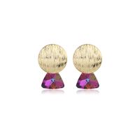 1 Pair Simple Style Classic Style Color Block Laser Copper Ear Studs main image 2