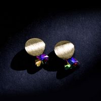 1 Pair Simple Style Classic Style Color Block Laser Copper Ear Studs main image 1