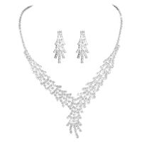 Elegant Dame Braut Einfarbig Strass Inlay Strasssteine Frau Schmuck-Set main image 3