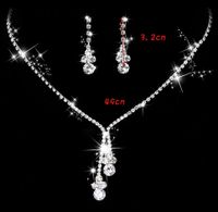 Elegant Lady Bridal Geometric Artificial Crystal Artificial Rhinestones Artificial Crystal Alloy Wholesale Earrings Necklace Jewelry Set sku image 6