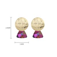 1 Pair Simple Style Classic Style Color Block Laser Copper Ear Studs main image 3