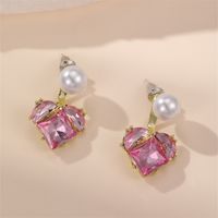 1 Pair IG Style Elegant Sweet Irregular Heart Shape Flower Inlay Sterling Silver Artificial Pearls Drop Earrings Ear Studs main image 5