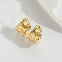 1 Pair Vintage Style Simple Style Commute Round Solid Color Hollow Out Copper 14K Gold Plated Drop Earrings Earrings sku image 2