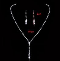 Elegant Lady Bridal Geometric Artificial Crystal Artificial Rhinestones Artificial Crystal Alloy Wholesale Earrings Necklace Jewelry Set sku image 1