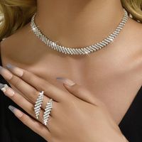 Elegant Lady Bridal Geometric Solid Color Alloy Rhinestone Inlay Rhinestones Women's Jewelry Set sku image 1