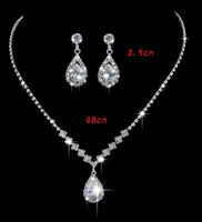 Elegant Lady Bridal Geometric Artificial Crystal Artificial Rhinestones Artificial Crystal Alloy Wholesale Earrings Necklace Jewelry Set sku image 5