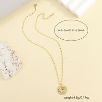 304 Stainless Steel Copper 18K Gold Plated IG Style Elegant Classic Style Plating Inlay Round Eye Zircon Pendant Necklace main image 2