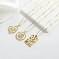 Copper 14K Gold Plated Modern Style Classic Style Commute Enamel Inlay Heart Shape Zircon Pendant Necklace main image 4