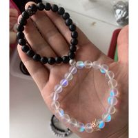 Romántico Dulce Geométrico Bloque De Color Piedra Con Cuentas Día De San Valentín Pareja Pulsera sku image 27