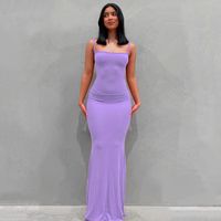 Women's Strap Dress Simple Style Strap Sleeveless Solid Color Maxi Long Dress Daily main image 2