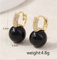 1 Pair Lady Sweet Simple Style Round Inlay Copper Alloy Artificial Pearls Zircon Ear Clip main image 2