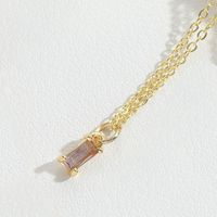 Copper Simple Style Commute Inlay Square Zircon Pendant Necklace sku image 6