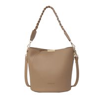 Women's Medium Pu Leather Solid Color Vintage Style Classic Style Magnetic Buckle Bucket Bag sku image 1