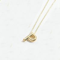 Copper Modern Style Simple Style Commute Letter Pendant Necklace sku image 16