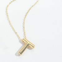 Copper Modern Style Simple Style Commute Letter Pendant Necklace sku image 20