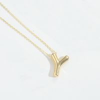 Copper Modern Style Simple Style Commute Letter Pendant Necklace sku image 25