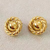 1 Pair Basic Modern Style Classic Style Round Solid Color Plating 304 Stainless Steel Metal 18K Gold Plated Ear Studs main image 5