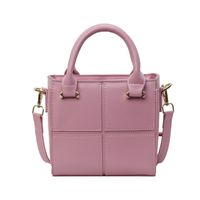 Women's Medium Pu Leather Solid Color Vintage Style Classic Style Sewing Thread Magnetic Buckle Crossbody Bag sku image 2