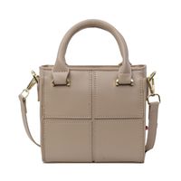 Women's Medium Pu Leather Solid Color Vintage Style Classic Style Sewing Thread Magnetic Buckle Crossbody Bag sku image 3
