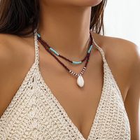 Wholesale Jewelry Simple Style Classic Style Color Block Alloy Seed Bead Beaded Layered Necklaces sku image 4